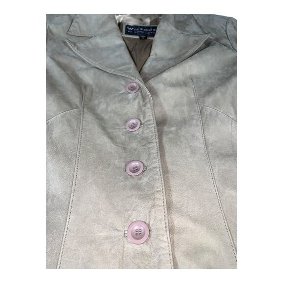 Vintage Wilsons Leather Experts Button Front Soft Leather Women's Jacket Large - Picture 4 of 9